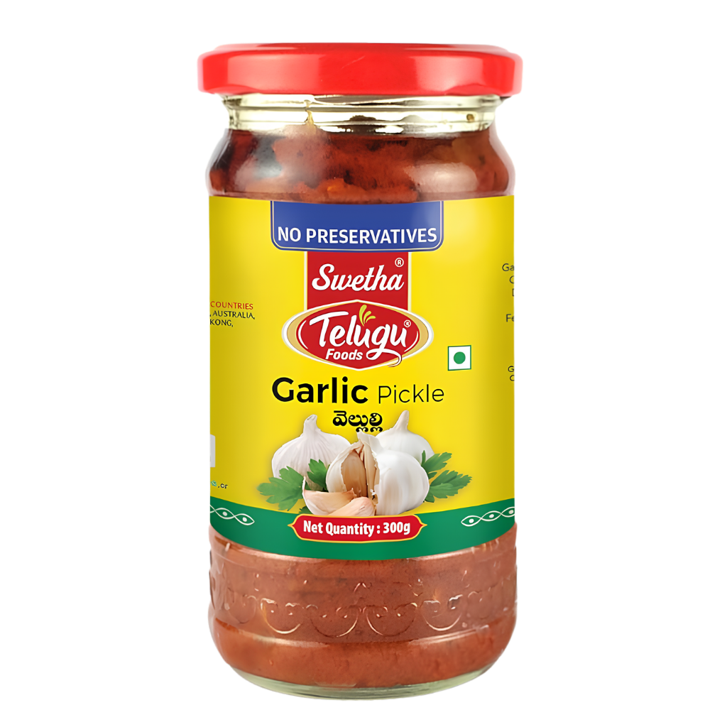 Telugu foods Garlic Pickle 300 g buy online USA - 1